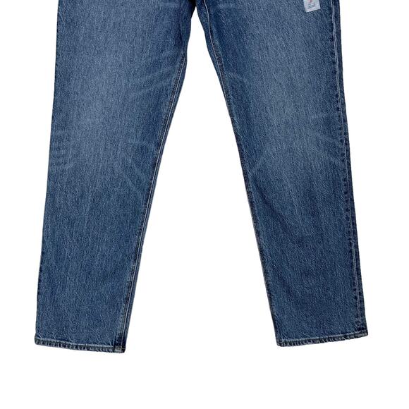 Old Navy Slouchy Straight Jeans 8 High Rise Medium Wash Distressed Stretch Denim - Picture 3 of 11